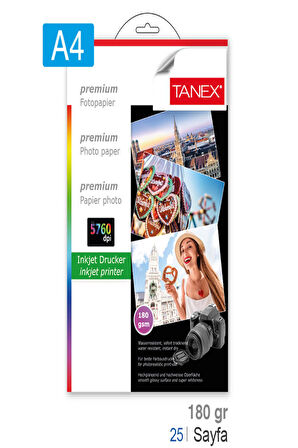 Tanex Fotoğraf Kağıdı A4 25Li 180 Gram