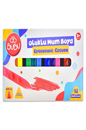 Bu Bu Oluklu Crayon 12 Renk Cr0003