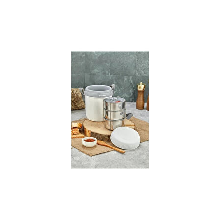COOKER YEMEK TERMOSU BEYAZ ÇELİK 3 LÜ CKR3147 7981