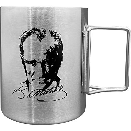 ORGAZ ORCAMP KATLANABİLİR SAPLI ÇELİK KUPA BARDAK ATATÜRK OUT-1800