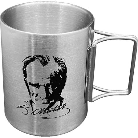ORGAZ ORCAMP KATLANABİLİR SAPLI ÇELİK KUPA BARDAK ATATÜRK OUT-1800