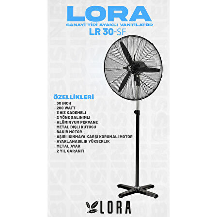 LORA 30 İNÇ AYAKLI SANAYİ VANTİLATÖR