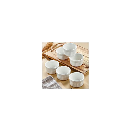 AKILLIELMA- CKR4016 PORSELEN 6CM MİNİ SUFLE REÇELLİK 6 PARÇA