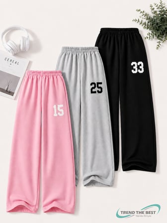 Yazlık Kız Erkek Unisex Çocuk Baggy Kalıp Siyah, Pembe, Gri 3'lü Eşofman Altı Takımı