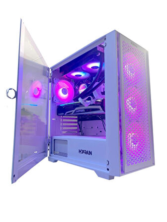 DARYUN Nirsa Pro 4x120MM Argb Fanlı Beyaz Gaming Bilgisayar Kasası