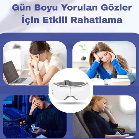 Akıllı Göz Masaj Aleti Isıtmalı Hava Basınçlı Titreşimli Şarjlı Göz Terapi ve Göz Çevresi Bakım Cihazı