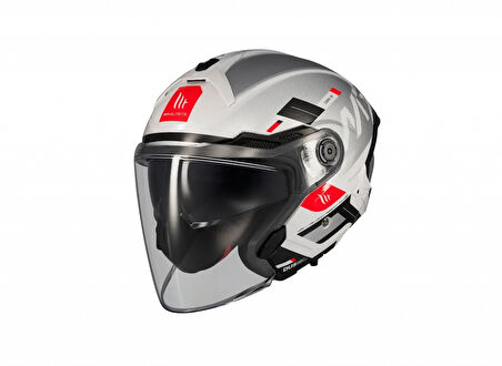 Kask Mt Cosmo Sv Silence A2 Gloss Gümüş Gözlüklü