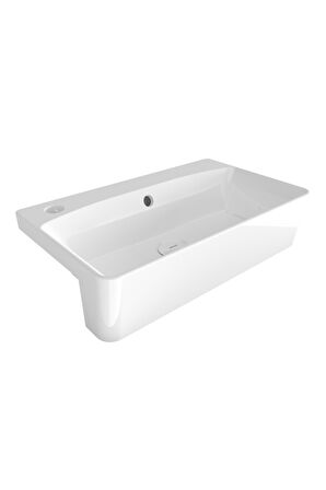 Milano 56x29 Cm Yarım Tezgah Lavabo 1527-001-0126 Beyaz