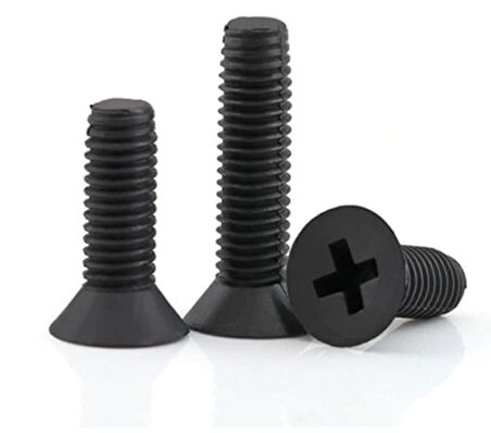 M5 x 12mm Düz Başlı Plastik Civata Vida SiYAH x 5 adet (rf009)