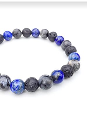 Öğrenci Doğal Lapis Lazuli,lava ,labradorit Yıldız Düşüklüğü Için Şifalanma Bileklik 8mm