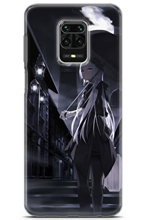 Xiaomi Redmi Note 9 Pro uyumlu Girls 21 UV Lans Beyaz Saç Şemsiye Gece 