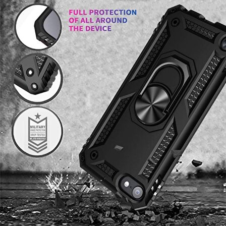 Gpack Apple iPod Touch 5. Nesil Kılıf Vega Sert Silikon Tank Standlı Yüzüklü Mıknatıslı