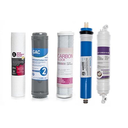 Sulook Açık Kasa Su Arıtma Cihazlarına Uyumlu 5'li Filtre Seti Vontron Membranlı