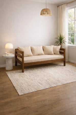 DizyWood Ceviz Renk Masif Ahşap Sedir Kanepe 90x190 cm – Mindersiz Daybed