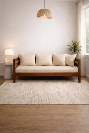 DizyWood Ceviz Renk Masif Ahşap Sedir Kanepe 90x190 cm – Mindersiz Daybed