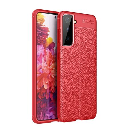Smcase Samsung Galaxy S21 Plus 5G Kılıf Deri Dokulu Niss Silikon  Tam Kapatan Ekran Koruyucu