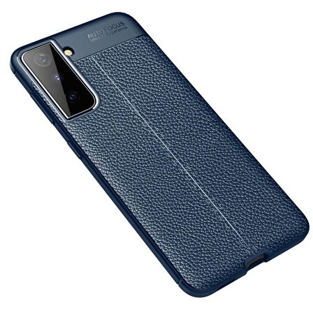 Smcase Samsung Galaxy S21 Plus 5G Kılıf Deri Dokulu Niss Silikon  Tam Kapatan Ekran Koruyucu