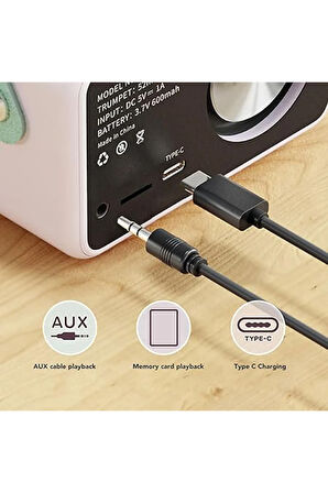 Kablosuz Hoparlör Yaratıcı Hediye Mini Nostajik Hoparlör Subwoofer Kablosuz Radyo Görünümlü Hoparlör