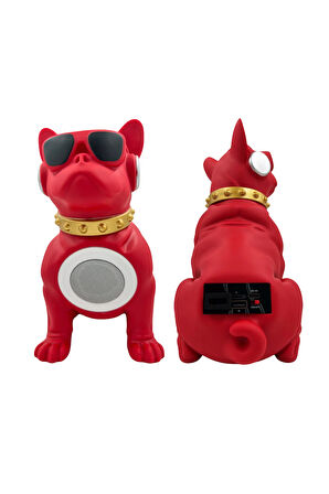 Bulldog Köpekli Karikatür Hoparlör KIRMIZI Subwoofer Kablosuz RGB 3D ses kalitesi Surround Hoparlör