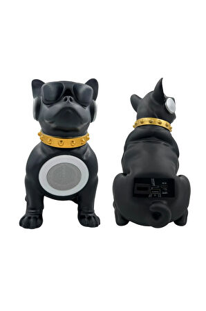 Bulldog Köpekli Karikatür Hoparlör SİYAH Subwoofer Kablosuz RGB 3D ses kalitesi Surround Hoparlör