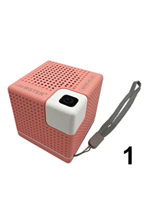 Minibox Kare Pembe Wireless Kablosuz Hoparlör ( Bluetooth 5.4 + 500mAh Li-ion şarj  + Güç: 5W )