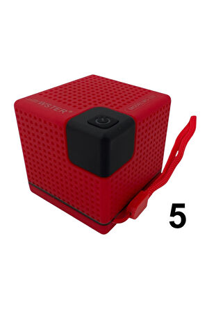 Minibox Kare Kırmızı  Wireless Kablosuz Hoparlör ( Bluetooth 5.4 + 500mAh Li-ion şarj  + Güç: 5W )