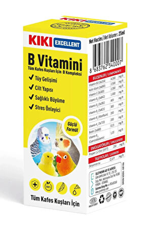 Kafes Kuşları için Vitaminler / Mineraller - 25ml B Vitamini