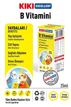 Kafes Kuşları için Vitaminler / Mineraller - 25ml B Vitamini