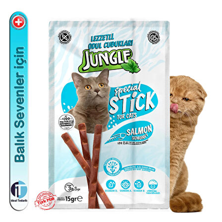  - Kediler için ödül çubuğu mama - 3*5gr / Somon Balıklı