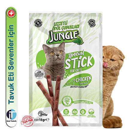  - Kediler için ödül çubuğu mama - 3*5gr Tavuk Etli