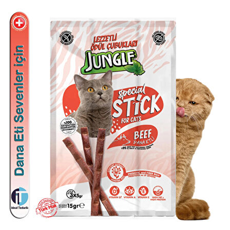  - Kediler için ödül çubuğu mama - 3*5gr Dana Etli