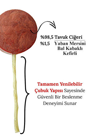 Kedi ve Köpekler için LoliPop Ödülü - %100 doğal / Yenilebilir Çubuklu / 3 lu  