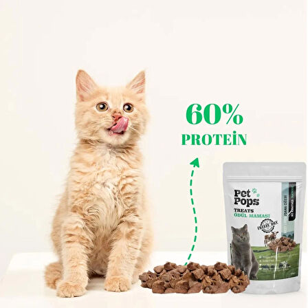 Kediler için %100 Doğal Dondurularak Kurutulmuş Dana Ciğer Mama - 40gr