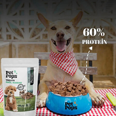 Kedi ve Köpekler için %100 doğal Aç-Bitir Mama - Dondurularak Kurutulmuş Dana Ciğer - 2 * 10gr