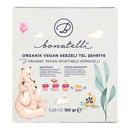 Organik Vegan Sebzeli Tel Şehriye 150 Gr