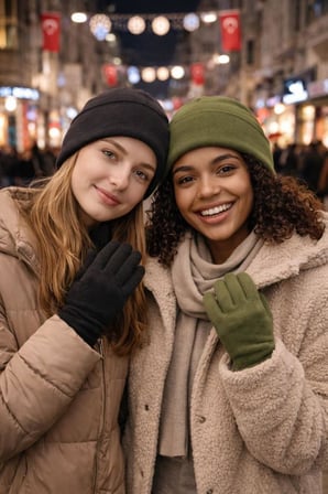 Unisex Şapka 3’lü Polar Bere Seti – Kadın & Erkek Kışlık
