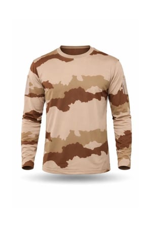 Sword 2’li Set Bisiklet Yaka Kamuflaj Desen %100 Pamuklu Uzun Kollu Erkek T-Shirt M//Çok Renkli Single