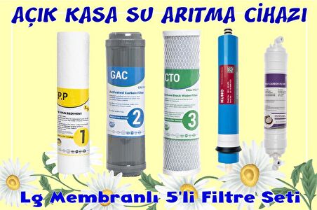 Su Arıtma Cihazı Açık Kasa 5'li Filtre Seti (LG Memranlı )
