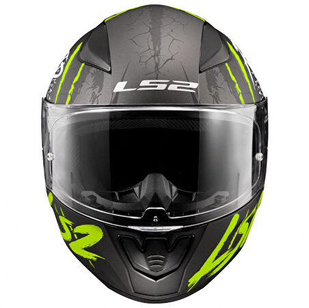 LS2 Rapıd 2 Race Raven Mat Siyah-gri-neon Sarı Kask XL Beden
