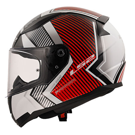 LS2 Rapid 2 Extra Beyaz- Kırmızı Full Face Motor Kaskı XXL Beden