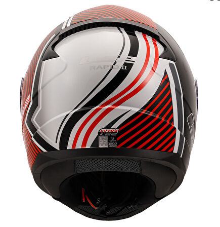 LS2 Rapid 2 Extra Beyaz- Kırmızı Full Face Motor Kaskı XL Beden