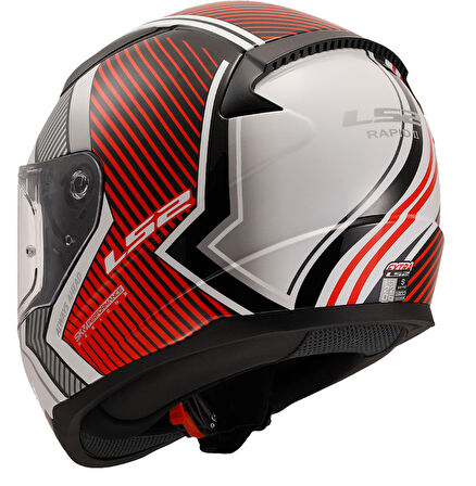 LS2 Rapid 2 Extra Beyaz- Kırmızı Full Face Motor Kaskı L Beden
