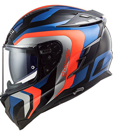 LS2 CHALLENGER GALACTIC MAVİ-TURUNCU KASK XXL