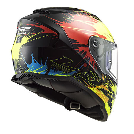 LS2 STORM 2 DROP SİYAH-SARI-KIRMIZI KASK L