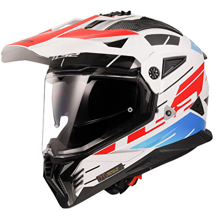 LS2 PIONEER 2 NAMIB BEYAZ-MAVİ-KIRMIZI KASK XL