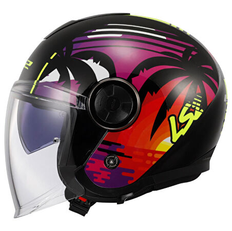 LS2 CLASSY PALM SİYAH KASK L