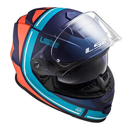 LS2 STORM 2 SLANT MAT MAVİ-TURUNCU KASK XL