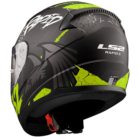 LS2 RAPID 2 RAVEN MAT SİYAH-GRİ-NEON SARI KASK XL