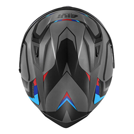 GIVI 50.8 MACH1 MAT GRİ-SİYAH-KIRMIZI KASK L