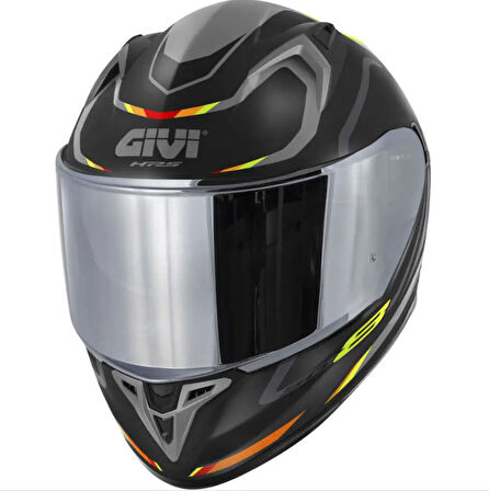 GIVI MAT SİYAH GRİ KIRMIZI KASK XXL